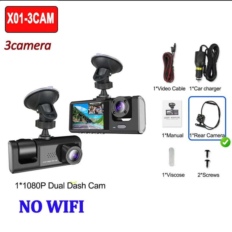 Cámara Dashcam para Auto WiFi — Visión Nocturna 1080P