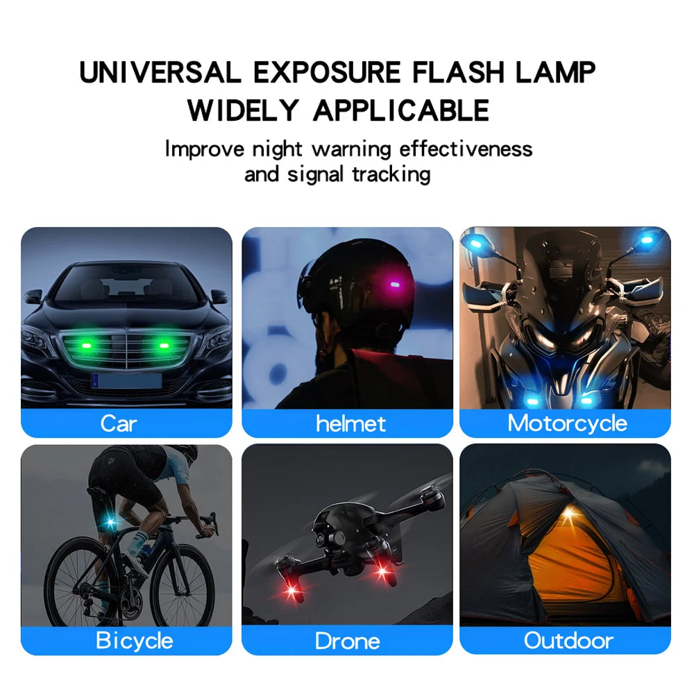 Luces Estroboscópicas LED para Auto — 8 Colores Recargables