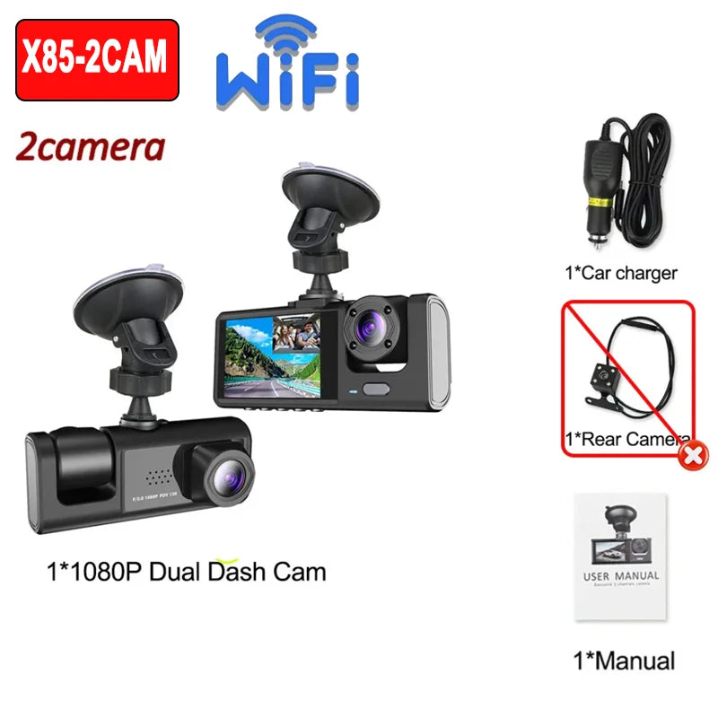 Cámara Dashcam para Auto WiFi — Visión Nocturna 1080P