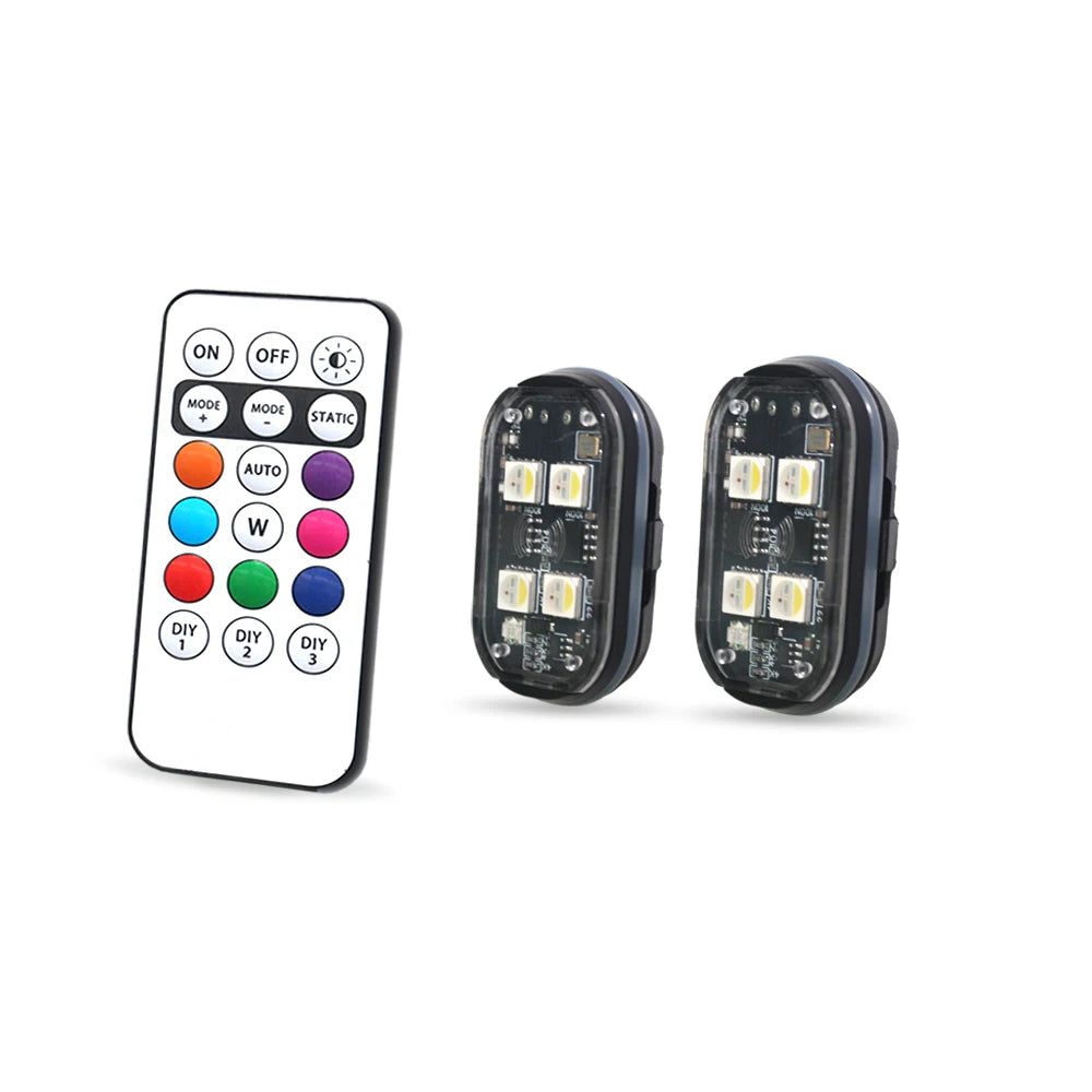 Luces Estroboscópicas LED para Auto — 8 Colores Recargables
