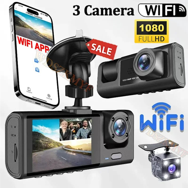 Cámara Dashcam para Auto WiFi — Visión Nocturna 1080P