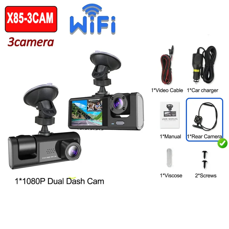 Cámara Dashcam para Auto WiFi — Visión Nocturna 1080P