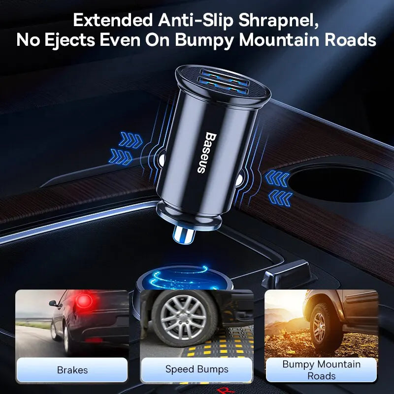 Cargador USB-C para Auto Baseus — Carga Rápida 30W