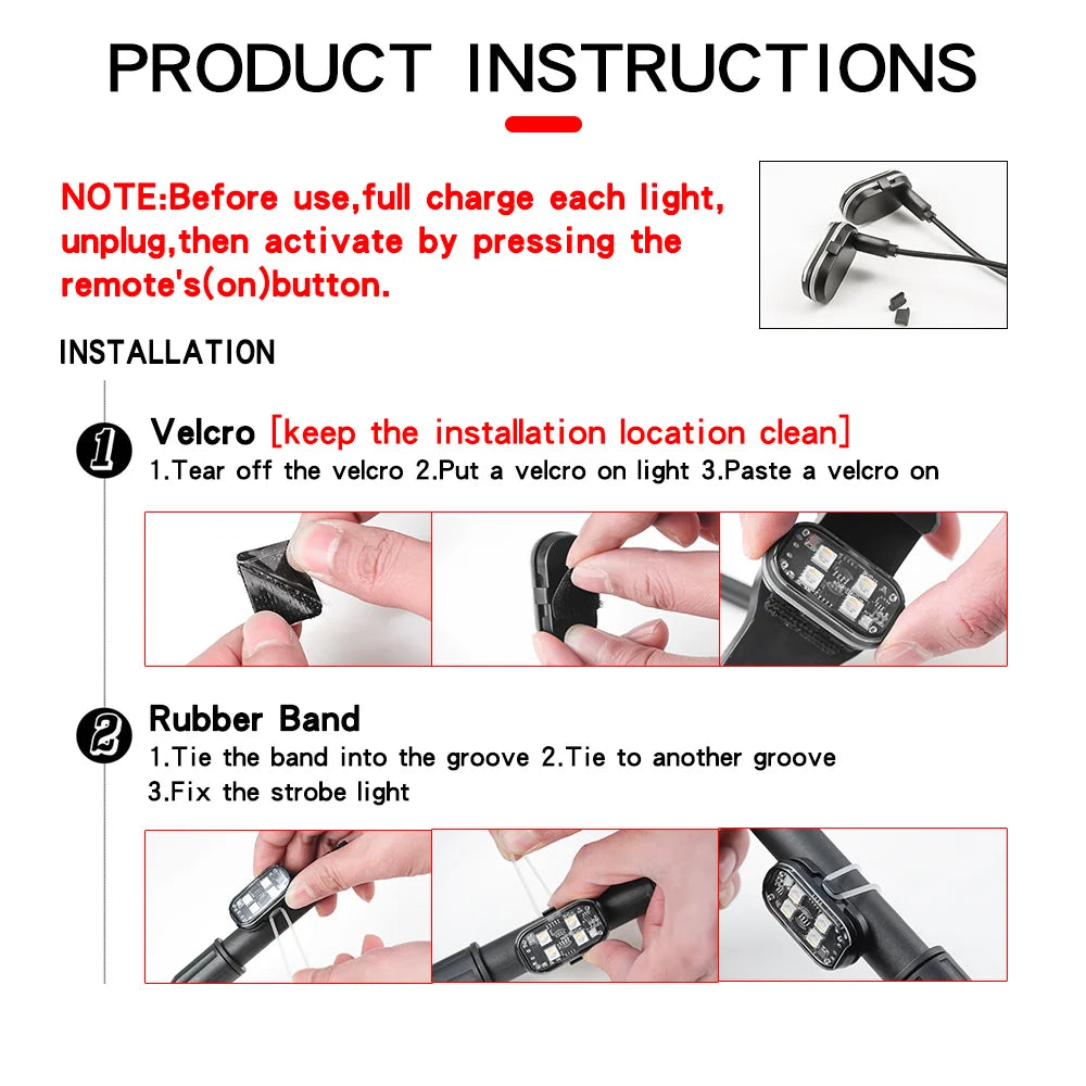 Luces Estroboscópicas LED para Auto — 8 Colores Recargables